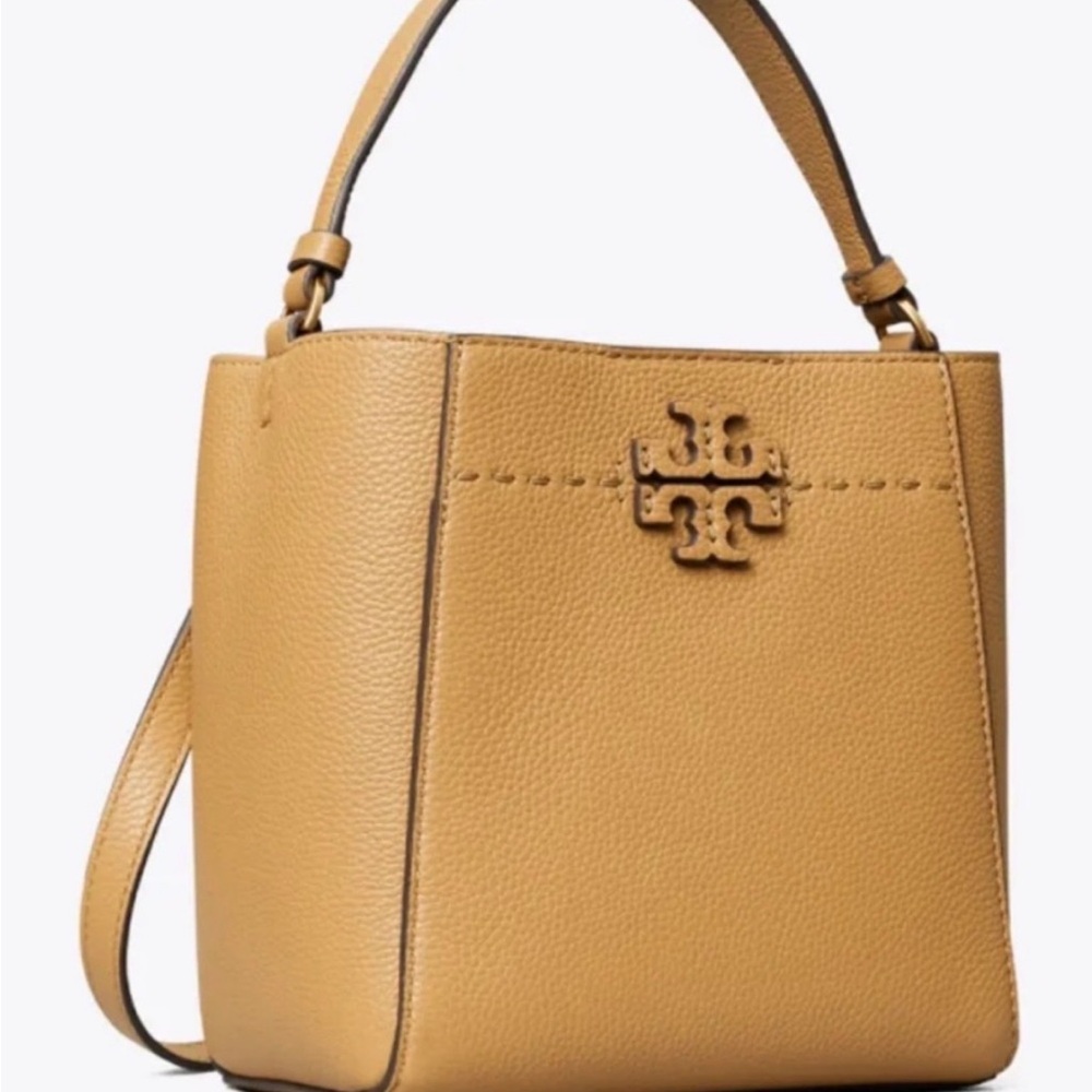 Tory Burch Pebbled Leather Shoulder Bag in Tan/Camel - Picture 3 of 7